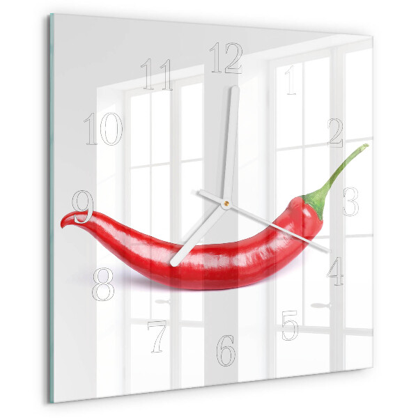 Szögletes fali üvegóra Chili paprika
