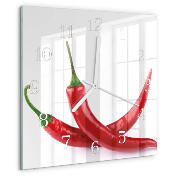 Szögletes fali üvegóra Chili paprika
