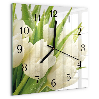 Szögletes üvegóra Tulipánok