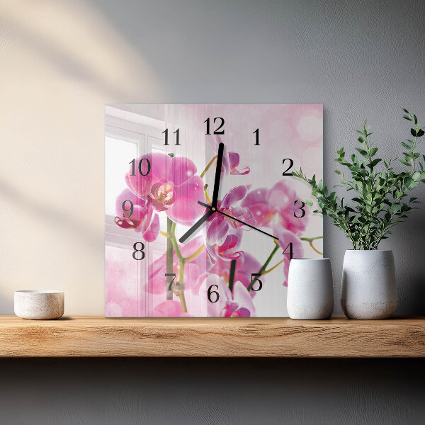 Szögletes üvegóra Orchidea