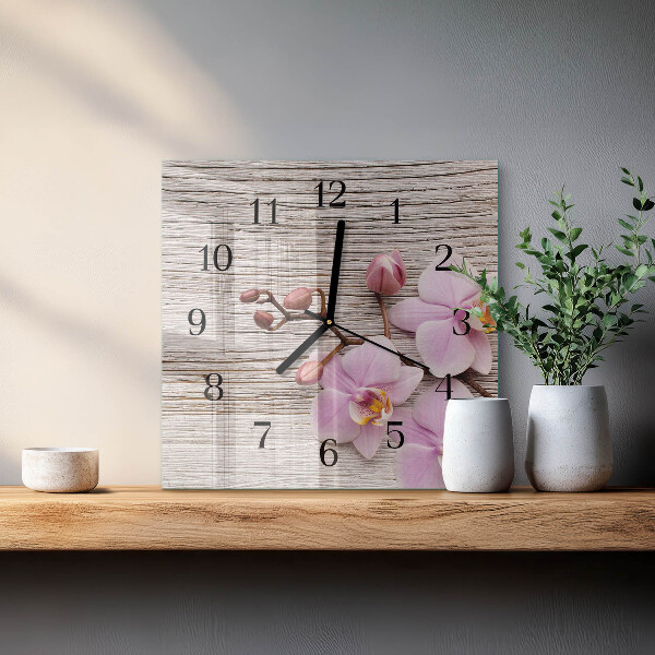 Szögletes üvegóra Orchidea