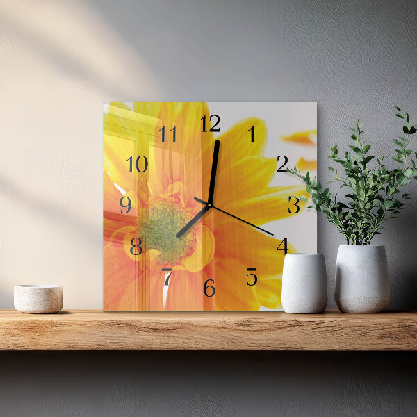 Szögletes üvegóra Virág