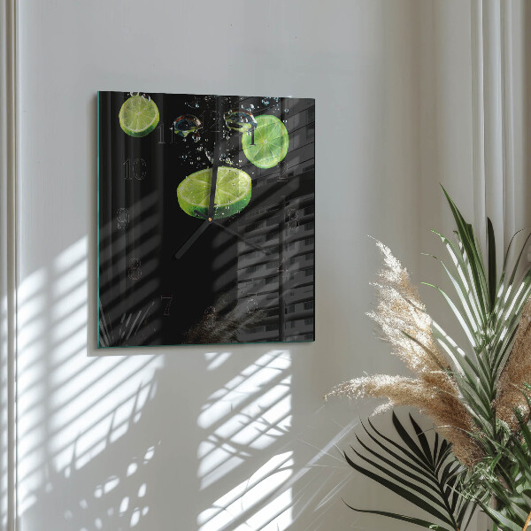 Szögletes üvegóra Lime