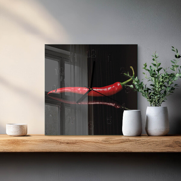Szögletes üvegóra Chili paprika