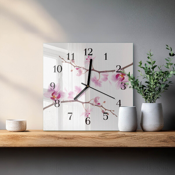 Szögletes üvegóra Orchidea