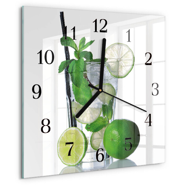 Szögletes üvegóra Lime és menta