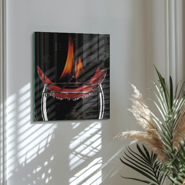 Szögletes üvegóra Chili tűz