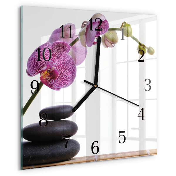 Szögletes üvegóra Orchidea