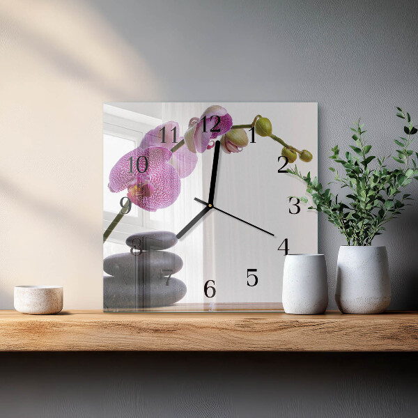 Szögletes üvegóra Orchidea