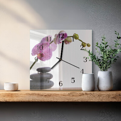 Szögletes üvegóra Orchidea