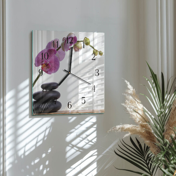 Szögletes üvegóra Orchidea