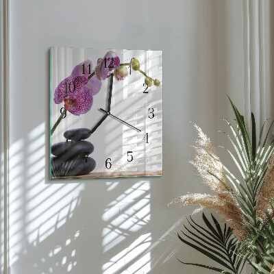 Szögletes üvegóra Orchidea