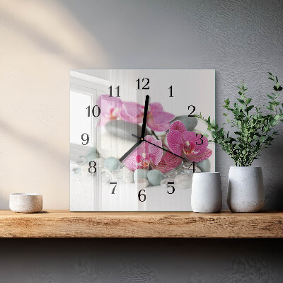 Szögletes üvegóra Orchideák