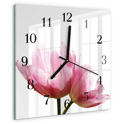 Szögletes üvegóra Tulipánok