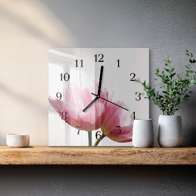 Szögletes üvegóra Tulipánok
