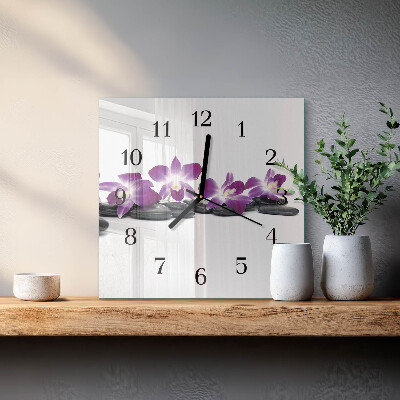 Szögletes üvegóra Orchidea