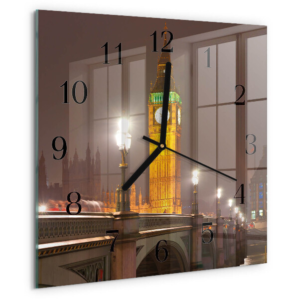 Szögletes üvegóra Big Ben