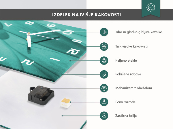 Szögletes üvegóra Absztrakt művészet