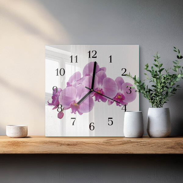 Szögletes üvegóra Orchidea