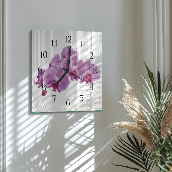 Szögletes üvegóra Orchidea