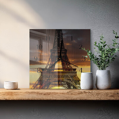 Szögletes üvegóra Eiffel-torony Párizs