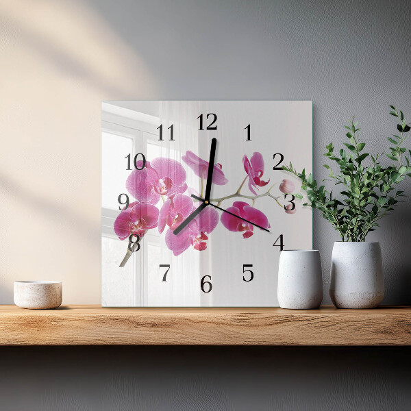 Szögletes üvegóra Orchidea