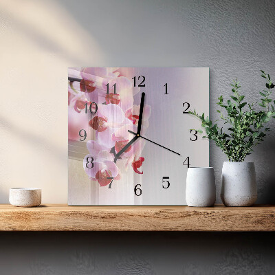 Szögletes üvegóra Orchidea