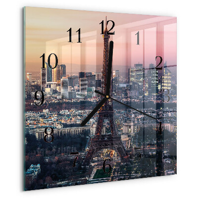 Szögletes üvegóra Eiffel-torony Párizs
