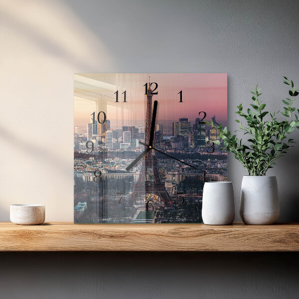 Szögletes üvegóra Eiffel-torony Párizs