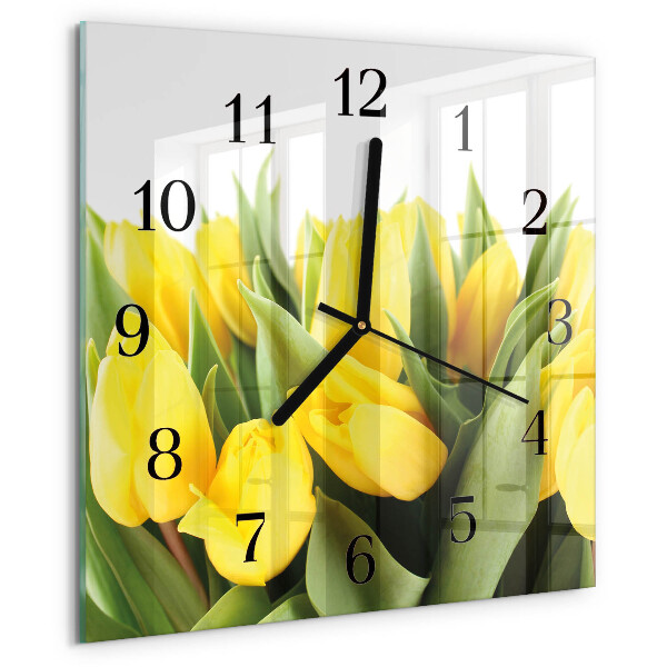 Szögletes üvegóra Tulipán virágok