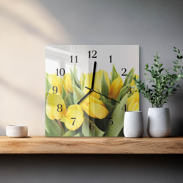 Szögletes üvegóra Tulipán virágok