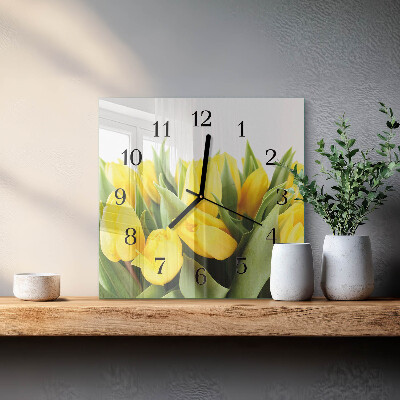 Szögletes üvegóra Tulipán virágok