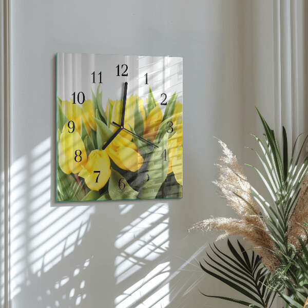 Szögletes üvegóra Tulipán virágok