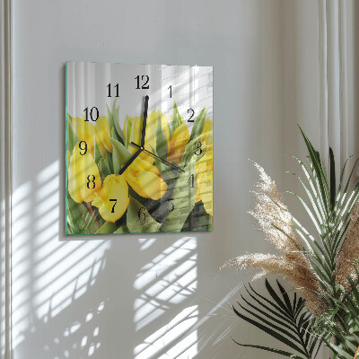 Szögletes üvegóra Tulipán virágok