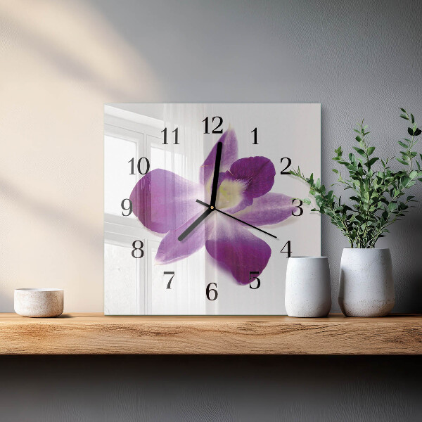 Szögletes üvegóra Orchidea virág