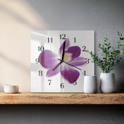 Szögletes üvegóra Orchidea virág