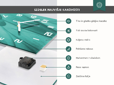 Szögletes üvegóra Víz