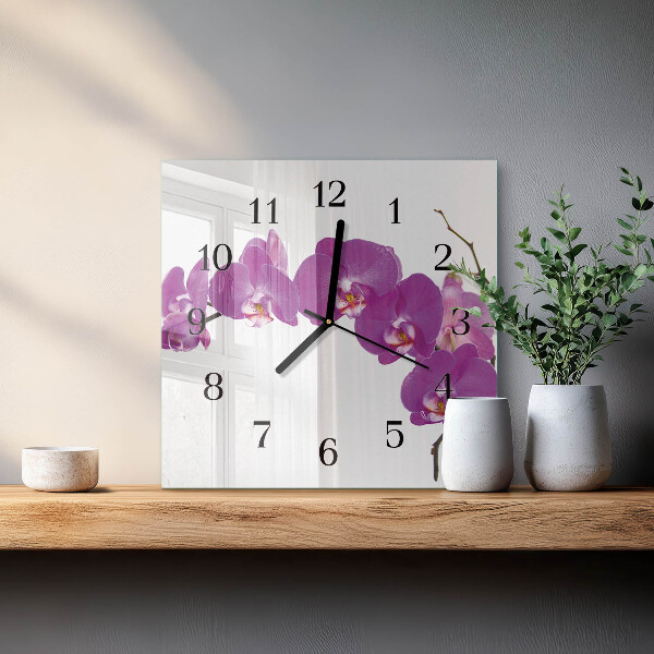 Szögletes üvegóra Orchidea