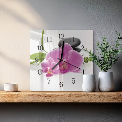 Szögletes üvegóra Orchidea