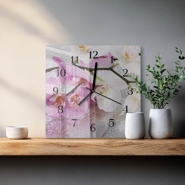 Szögletes üvegóra Orchidea
