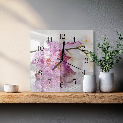 Szögletes üvegóra Orchidea