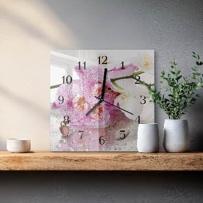 Szögletes üvegóra Orchidea