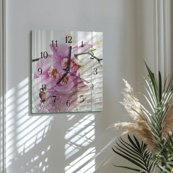 Szögletes üvegóra Orchidea