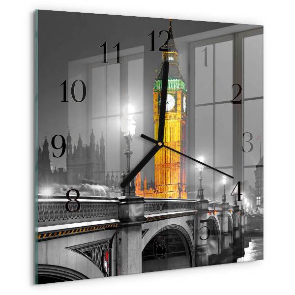 Szögletes üvegóra Big Ben