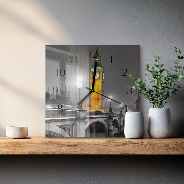 Szögletes üvegóra Big Ben