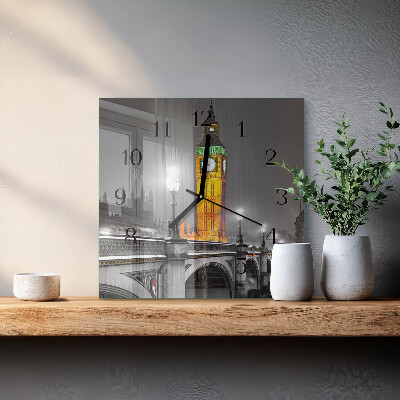 Szögletes üvegóra Big Ben