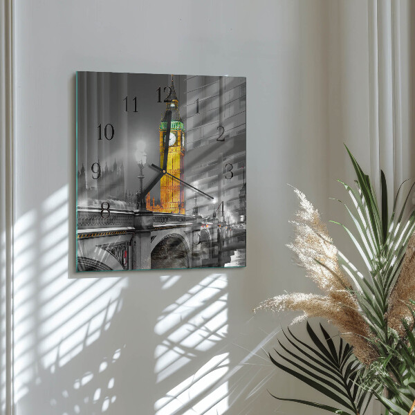 Szögletes üvegóra Big Ben
