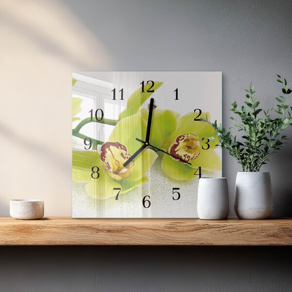 Szögletes üvegóra Orchidea