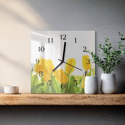 Szögletes üvegóra Tulipánok