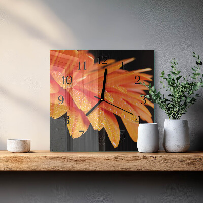 Szögletes üvegóra Gerbera